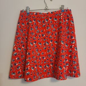 Draper James Womens Red Floral Skirt Size S